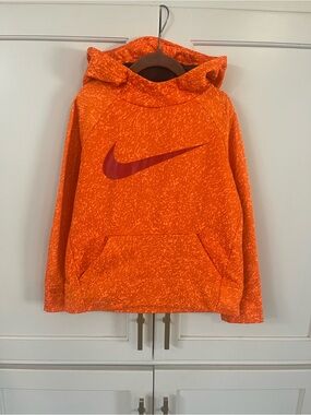 Nike Orange Kids' Hooded Sweatshirt with Red Swoosh